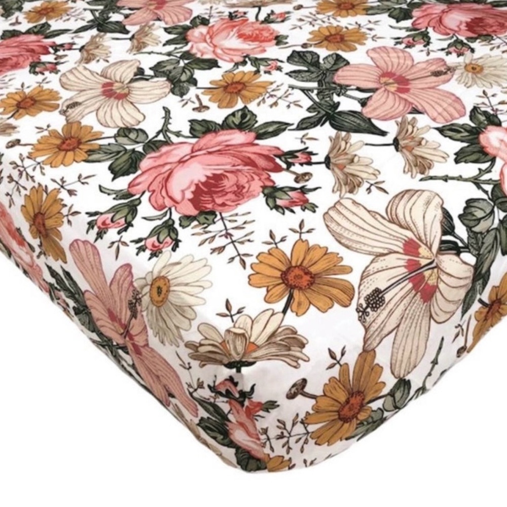 Mini Scout Floral Cotton Crib Fitted Sheet